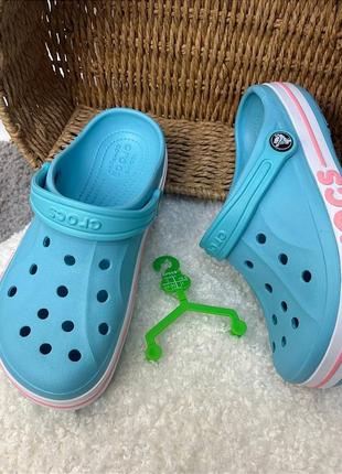 Дитячі крокси crocs kids' bayaband clog ice blue дитячі крокси для дівчаток бірюзові