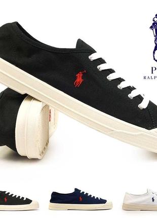 Кеды кроссовки polo ralph lauren     черный/красный1 фото