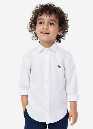 Белая рубашка с длинными рукавами из воздушной хлопковой ткани h&m