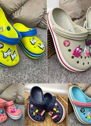 Дитячі крокси сабо crocs crocband kids лідер продажів усі розміри у наявності джибітси1 фото