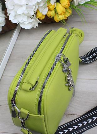 Женская стильная и качественная сумка из эко кожи лайм7 фото