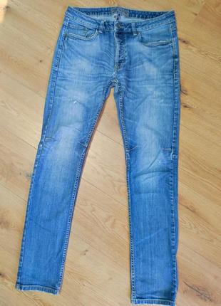 Джинсы мужские синие голубые прямые slim fit andi denim basic jeans man, размер xl