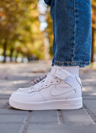 Nike air force 1 classic high white premium