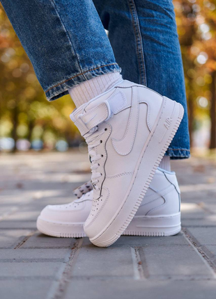 Nike air force 1 classic high white premium2 фото