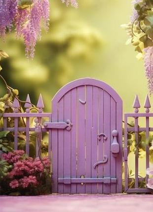 Вініловий студійний фотофон garden with purple flowers