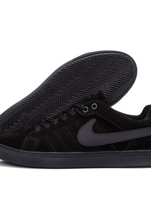 Мужские кожаные кроссовки  nike black