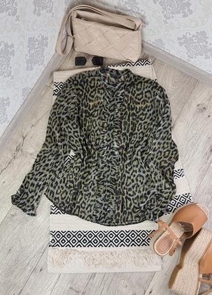 Брендовая невероятная леопардовая полупрозрачная блуза topshop🐆