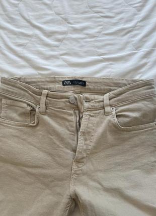 Бiжевi джинси zara m 40eu , 31 usa morocco fabric  skinny fit3 фото