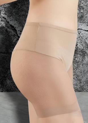 Жіночі шорти моделюючі панталони з утяжкою животика проти натирання з середньою посадкою сітчасті бежеві vt-33