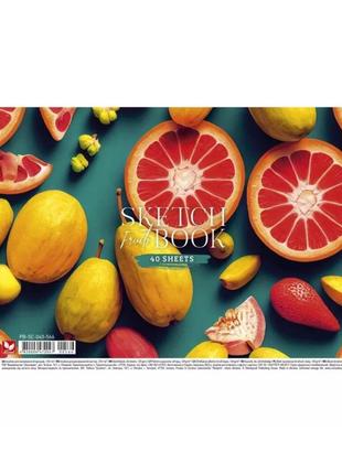 Альбом для малювання фрукти pb-sc-040-566-1 спіраль, 40 аркушів