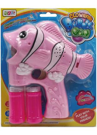 Дитячий генератор мильних бульбашок "риба-клоун" s680-8(pink) зі світлом та музикою