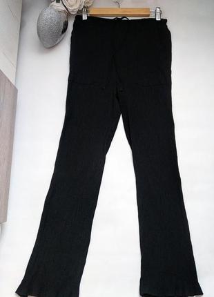Штани чорні жатка zara textured straight leg pants4 фото