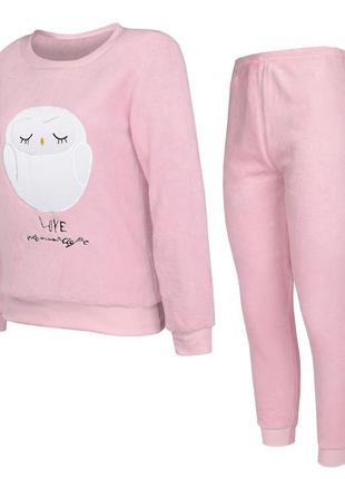 Жіноча піжама lesko owl pink 2xl для дому dm_11 vt-33