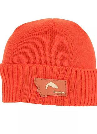 Шапка simms big sky wool beanie orange1 фото