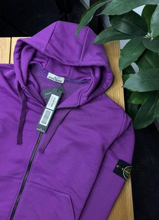 Легендарное zip hoodie stone island violet9 фото