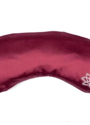Шовкова подушка для очей lotus з лавандою темно-червоний 24*11 см
