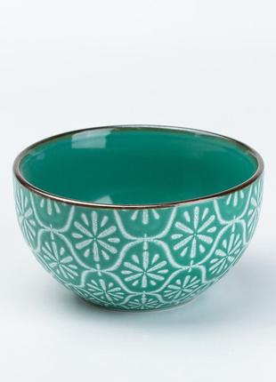 Набор керамической посуды с чашками на 4 персоны зеленого цвета (16 предметов) столовый сервиз для дома3 фото