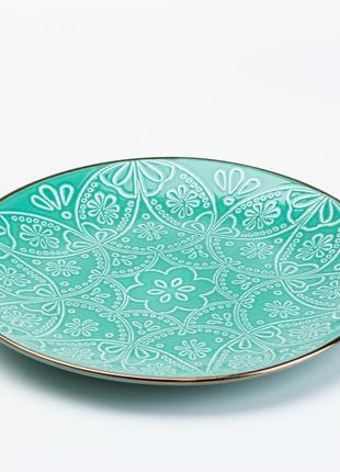 Набор керамической посуды с чашками на 4 персоны зеленого цвета (16 предметов) столовый сервиз для дома5 фото