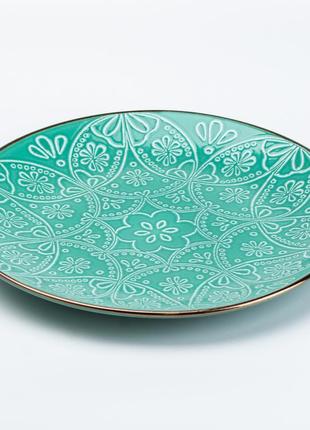 Набор керамической посуды с чашками на 4 персоны зеленого цвета (16 предметов) столовый сервиз для дома6 фото