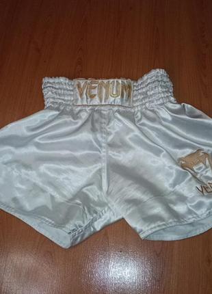 Шорты для тайского бокса venum classic белый/золотой muay thai shorts