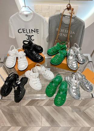 Сандалії на платформі білі чорні3 фото