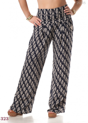 Брюки160823/peony/жіночі штани брюки палаццо кольорові дакар(зебра)1 фото