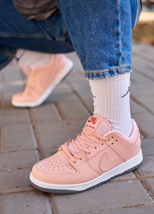 Nike sb dunk pink white4 фото