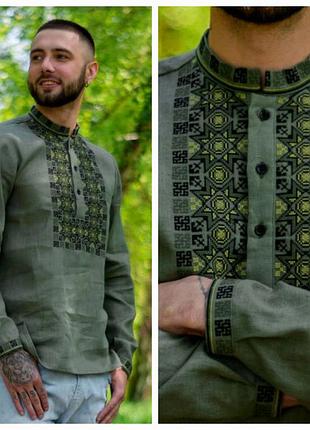 4240 ексклюзивна лляна чоловіча вишиванка