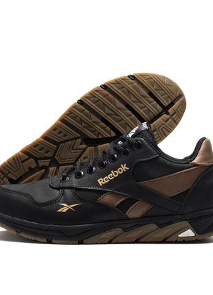 Подростковые кожаные кроссовки reebok classic leather black