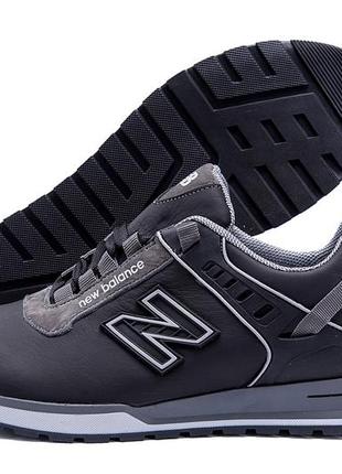 Мужские кожаные кроссовки nb clasic black