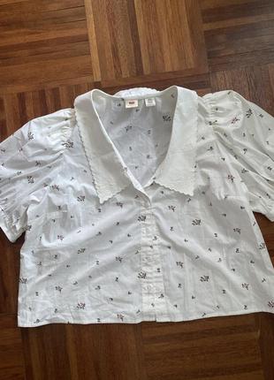 Великий розмір нова укорочена бавовняна сорочка блуза в стилі  кантрі levis usa 🇺🇸 3xl