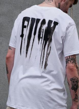 Мужская оверсайз футболка с принтом without fight white