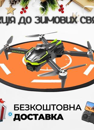 Бюджетный дрон b6  wifi,gps,6k hd, бк двигатели.дальность полета до 500 м. до 25 мин полета. + кейс+посадка