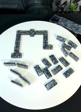 Домино из эпоксидной смолы в коробке для хранения, 46×23×8 см, арт.400201