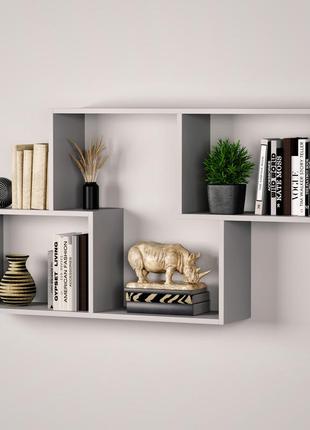 Навісна полиця настінна 648х1200х220 мм сірий