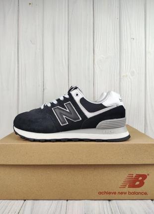 New balance 574 black white3 фото