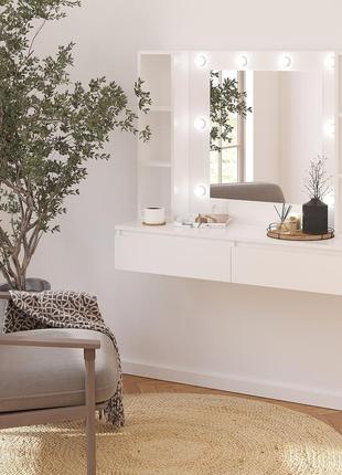 Туалетний столик підвісний з підсвіткою 1000х1200х400 мм білий