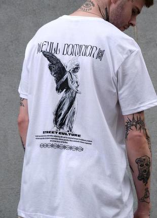 Чоловіча оверсайз футболка з принтом without dominion white