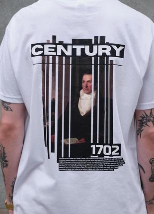 Мужская оверсайз футболка с принтом without century white5 фото