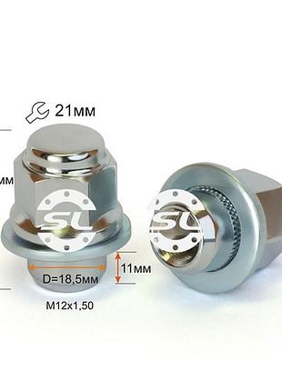 Гайка колесная м12х1,5х37,5мм (toyota,lexus,mitsubishi) прессшайба хром ключ 21