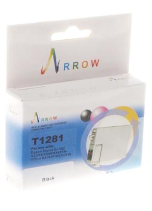 Картридж arrow для epson stylus sx125/sx420w/sx425w аналог с13т12814010 black (t1281)