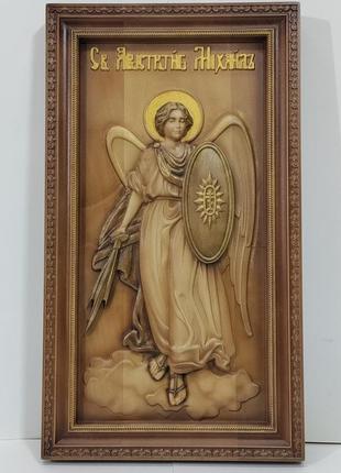 Ікона архангел михаїл, ікона з дерева 39х22см.