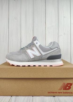 New balance 574 l.gray pink3 фото