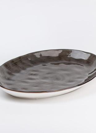 Тарелка обеденная керамическая 35х23.5 см плоская овальная