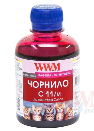 Чорнило wwm для canon cl-511с/cl-513с/cli-521m magenta 200г водорозчинні (c11/m)