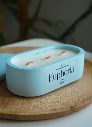 Соєва свічка з ефірними аромамаслами в гіпсовому кашпо mono m з кришкою10 фото