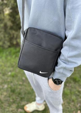 Сумка nike черного цвета, мужская спортивная сумка через плечо найк, барсетка найк