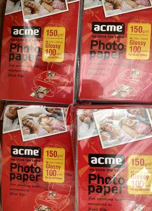 Фотопапір acme глянсовий 150 г/м2, 10 см x 15 см, 100 л