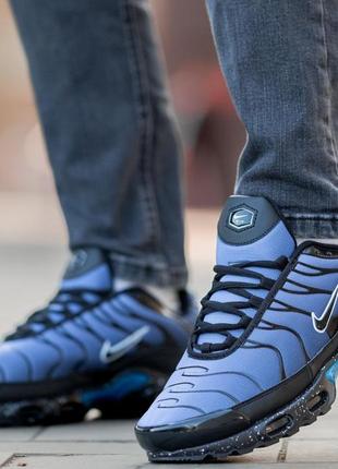 Чоловічі спортивні кросівки мужские демисезонные спортивные кроссовки nike air max tn plus blue black6 фото