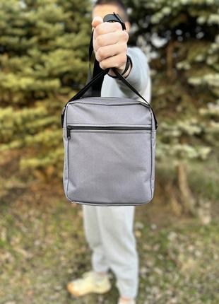 Барсетка nike серая / мужская спортивная сумка через плечо найк / сумка найк5 фото